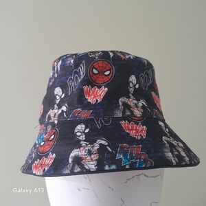 Spiderman Reversible Kids Black Graphic Bucket Hat